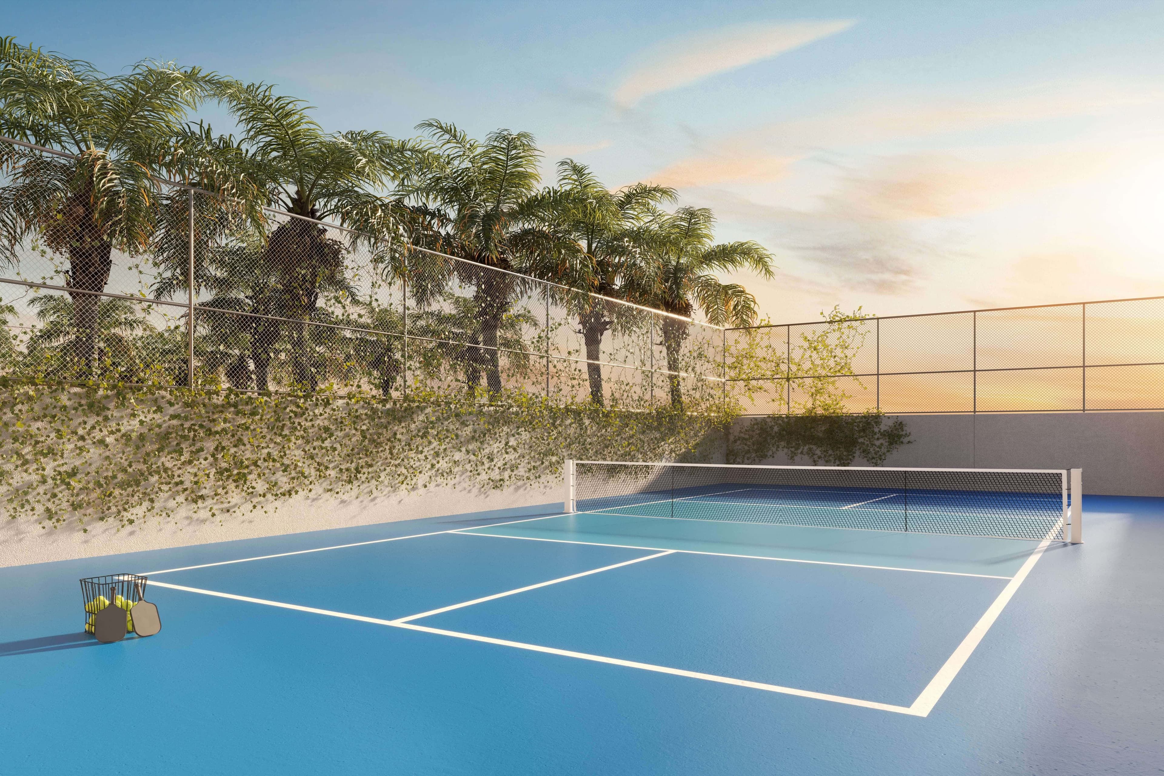 Quadra de pickleball do Leven by Living em Vila Mariana, SP